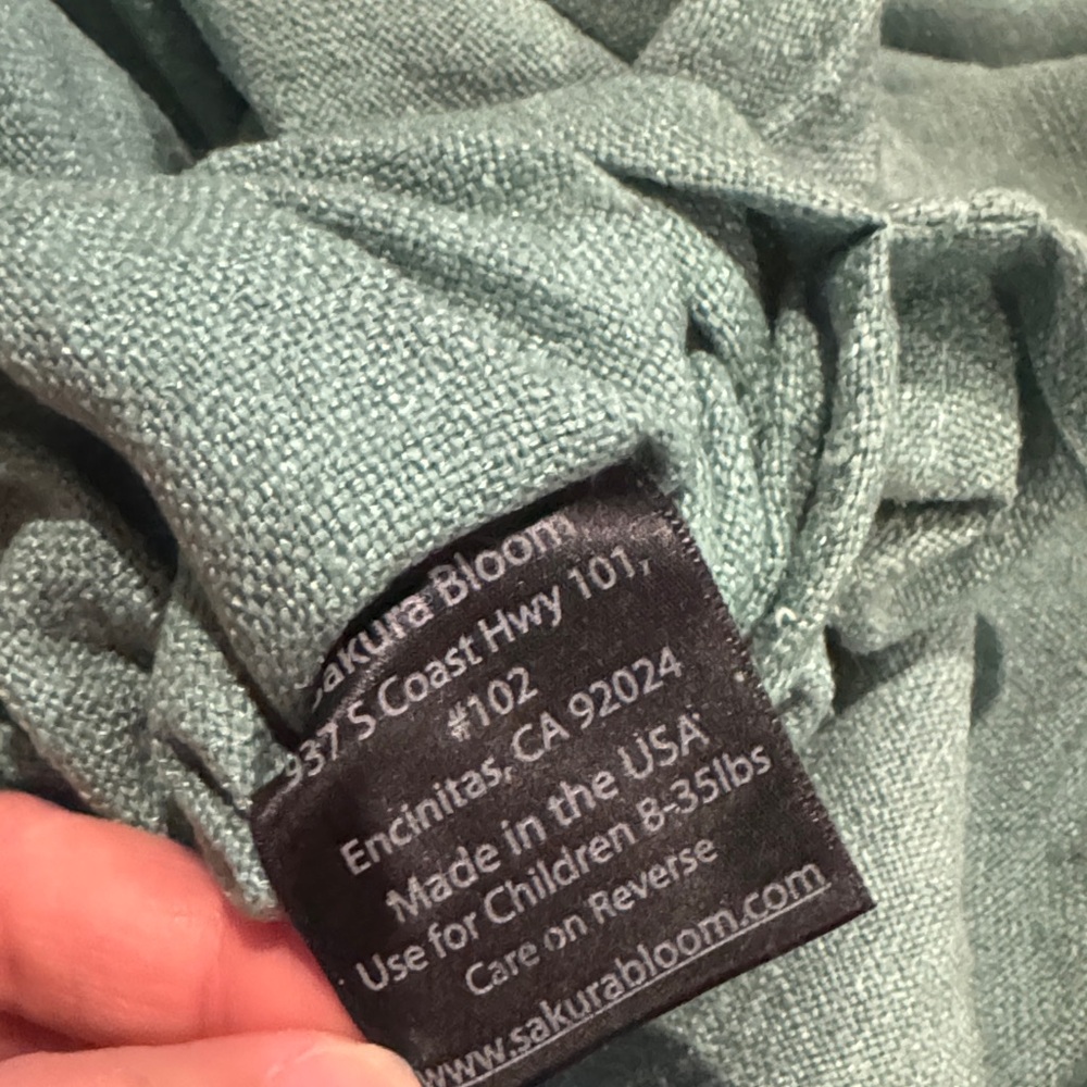 Sakura Teal Silk Ring Sling - Picture 5 of 6